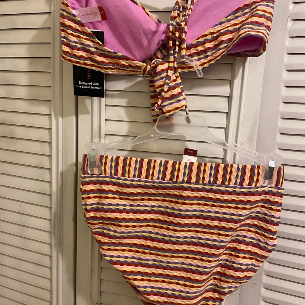 Colorful Striped Bikini Set - Picture 2 of 3